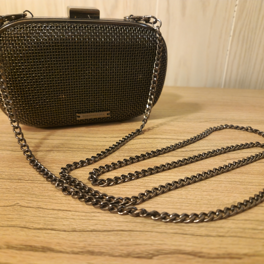 BCBGMaxAzria Black Mesh Chain Clutch